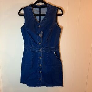 luvamia Women Casual Sleeveless Pocketed Denim Dress